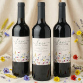 Love in Bloom Wildflower Meadow Bridal Shower ワインラベル
