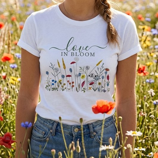 Love in Bloom Wildflower Meadow Bridal Shower Tシャツ