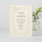 Love in Bloom Wildflower QR Code Bridal Shower 招待状 (スタンド正面)