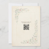 Love in Bloom Wildflower QR Code Bridal Shower 招待状 (裏面)