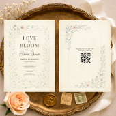 Love in Bloom Wildflower QR Code Bridal Shower 招待状