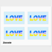 LOVE in Blue and Yellow LOVE for Ukraine Ukraine 長方形シール (シート)