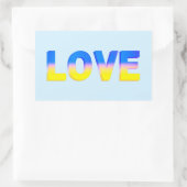 LOVE in Blue and Yellow LOVE for Ukraine Ukraine 長方形シール (バッグ)