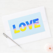 LOVE in Blue and Yellow LOVE for Ukraine Ukraine 長方形シール (封筒)