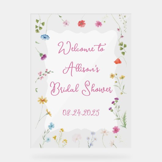 Love in Blue Bridal Shower Sign アクリルサイン (正面)