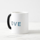 LOVE in Blue Cyan Pastel Color Ombre モーフィングマグカップ (正面左)