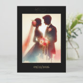 Love in Color Flat Save The Date Card セーブザデート (スタンド正面)