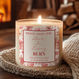 Love in Every Burn Valentine’s Day Candle Label スクエアシール