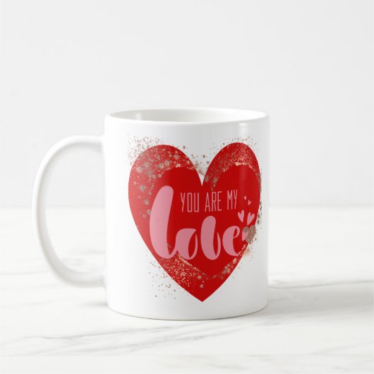 Love in Every Sip Loveハート コーヒーマグカップ (左)