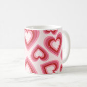 Love in Every Sip – Pink Heart Pattern Classic Mug コーヒーマグカップ (正面右)