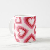 Love in Every Sip – Pink Heart Pattern Classic Mug コーヒーマグカップ (正面左)
