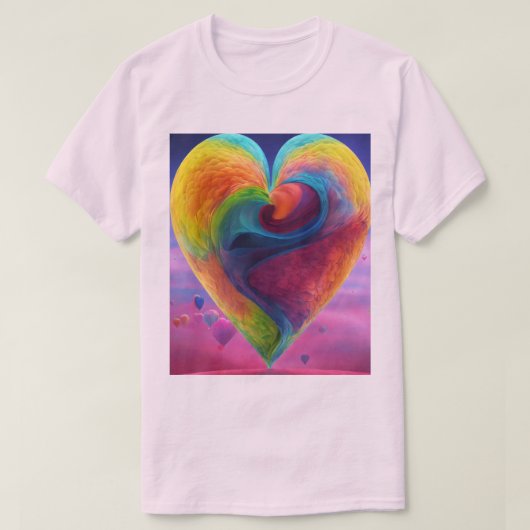 Love in Every Stitch: His & Shirsハート型 Tシャツ (デザイン正面)