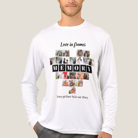 Love in Frames Heart 20 Photo Collage Romantic トライブレンドＴシャツ (正面)