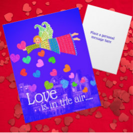 Love in in the Air Personalized Angel Hearts カード