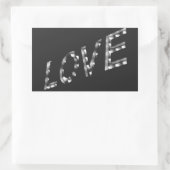 LOVE in lights, Marquee, sign, 長方形シール (バッグ)