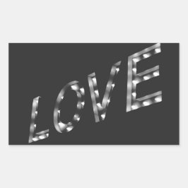 LOVE in lights, Marquee, sign, 長方形シール