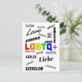 Love in many languages | LGBTQ+ Pride Postkarte ポストカード (スタンド正面)