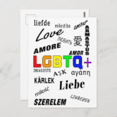 Love in many languages | LGBTQ+ Pride Postkarte ポストカード (正面/裏面)