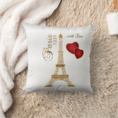 Love in Metallic金ゴールド&ホワイトサテン クッション (ブランケット)