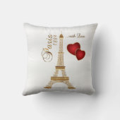 Love in Metallic金ゴールド&ホワイトサテン クッション (裏面)