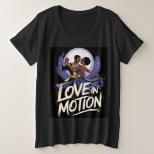 Love in Motion – ロマンチックなアフリカンダンスアート プラスサイズTシャツ