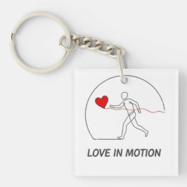 Love In Motion Minimalist Line Art Slogan Tee キーホルダー