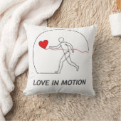 Love In Motion Minimalist Line Art Slogan Tee クッション (ブランケット)