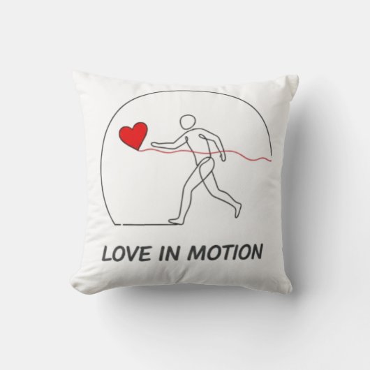Love In Motion Minimalist Line Art Slogan Tee クッション (正面)