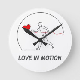 Love In Motion Minimalist Line Art Slogan Tee ラウンド壁時計