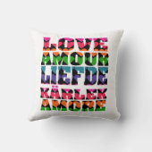 Love in Multilanguages Neon Hearts クッション (裏面)