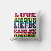Love in Multilanguages Neon Hearts クッション (正面)