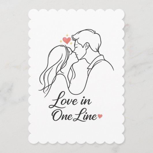 "Love in One Line – Minimal Romantic Couple Card | プログラム (正面)