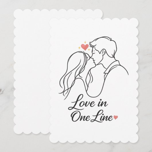 "Love in One Line – Minimal Romantic Couple Card | プログラム (正面/裏面)