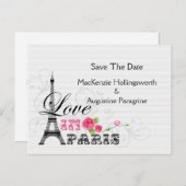 Love in Paris Save The Date 案内ポストカード (正面/裏面)