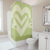 Love in Sage Green シャワーカーテン (インサイチュ)
