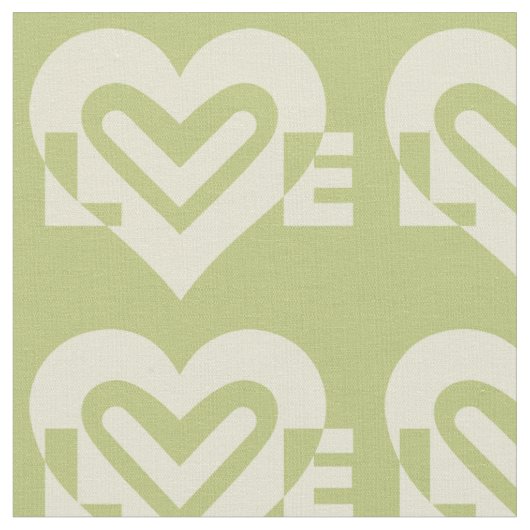 Love in Sage Green ファブリック (クローズアップ)