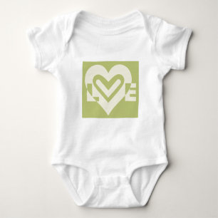 Love in Sage Green ベビーボディスーツ