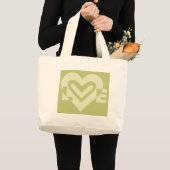 Love in Sage Green ラージトートバッグ (正面(商品))