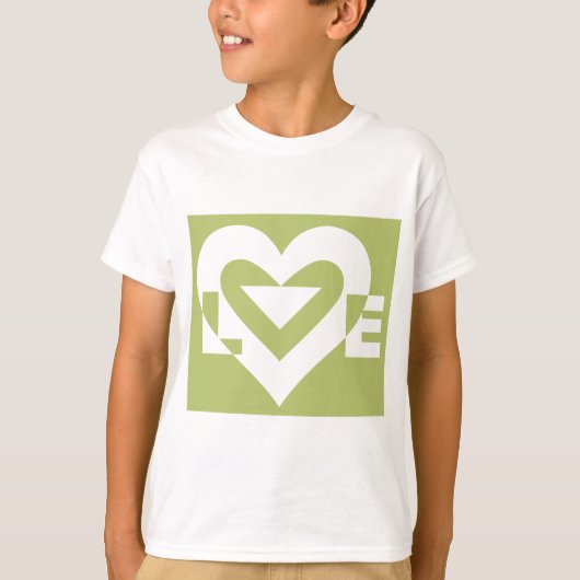 Love in Sage Green Tシャツ (正面)