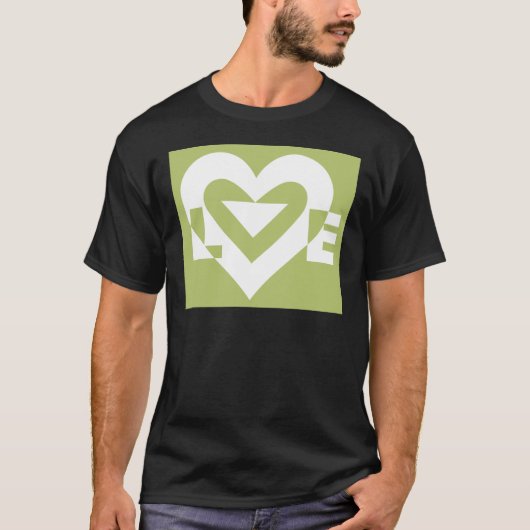 Love in Sage Green Tシャツ (正面)