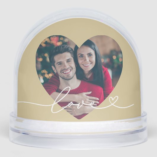 Love in Script Gold Heart Photo (正面)