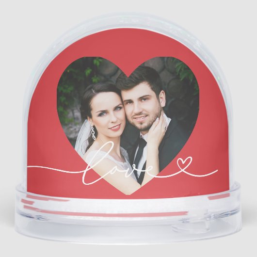 Love in Script Red Custom Heart Shaped Photo (裏面)