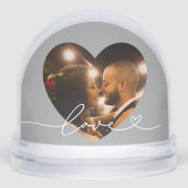 Love in Script Silver Custom Heart Shaped Photo (正面)