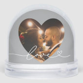 Love in Script Silver Custom Heart Shaped Photo (裏面)