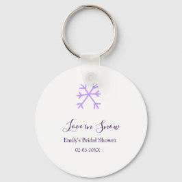 Love in Snow bridal shower purple snowflakes paste キーホルダー