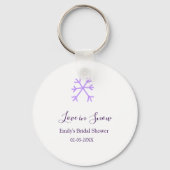 Love in Snow bridal shower purple snowflakes paste キーホルダー (裏面)