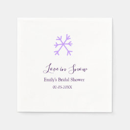 Love in Snow bridal shower purple snowflakes paste スタンダードカクテルナプキン