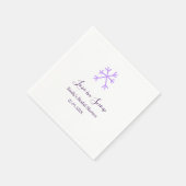 Love in Snow bridal shower purple snowflakes paste スタンダードカクテルナプキン (角)