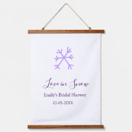 Love in Snow bridal shower purple snowflakes paste 吊り下げ型タペストリー
