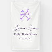 Love in Snow bridal shower purple snowflakes paste 横断幕 (縦)
